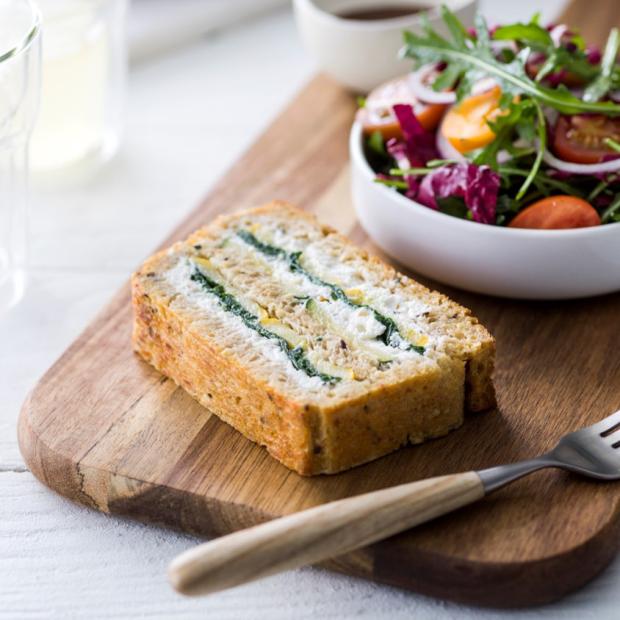 Terrine végétarienne aux courgettes, aux épinards et à la ricotta